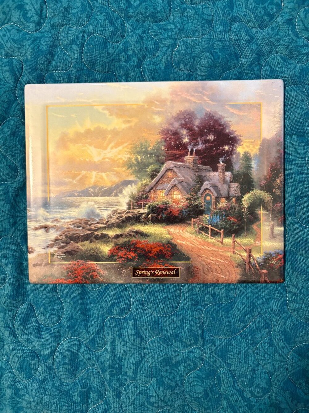 Thomas Kinkade's Season of Reflections A New Day Dawning-Spring's Renewal Plate